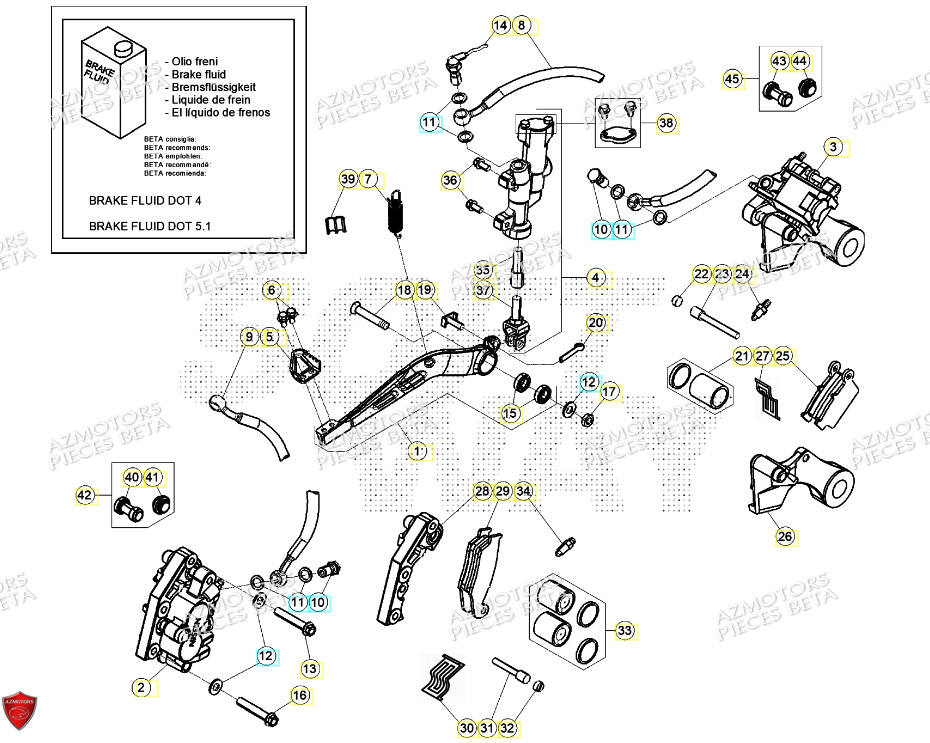 Freins BETA Pieces BETA ENDURO XTRAINER 250 2T - (2024)