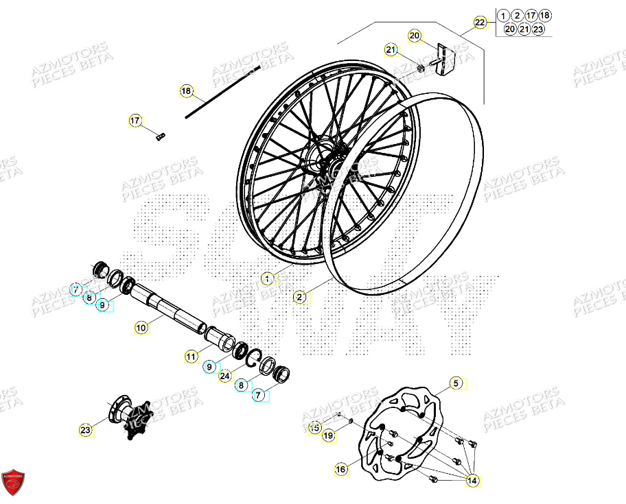 Roue Avant BETA Pieces BETA ENDURO XTRAINER 250 2T - (2024)