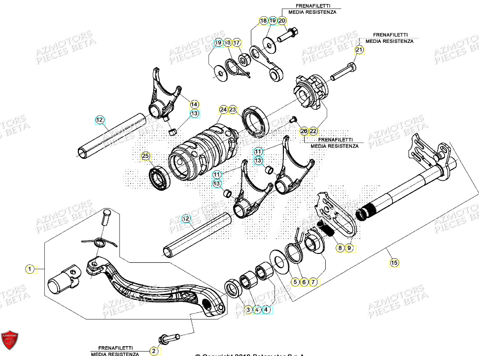 Selecteur De Vitesses BETA Pieces BETA ENDURO XTRAINER 250 2T - (2024)