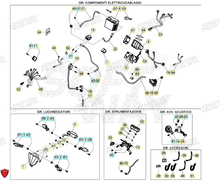 Systeme Electrique BETA Pieces BETA ENDURO XTRAINER 250 2T - (2024)