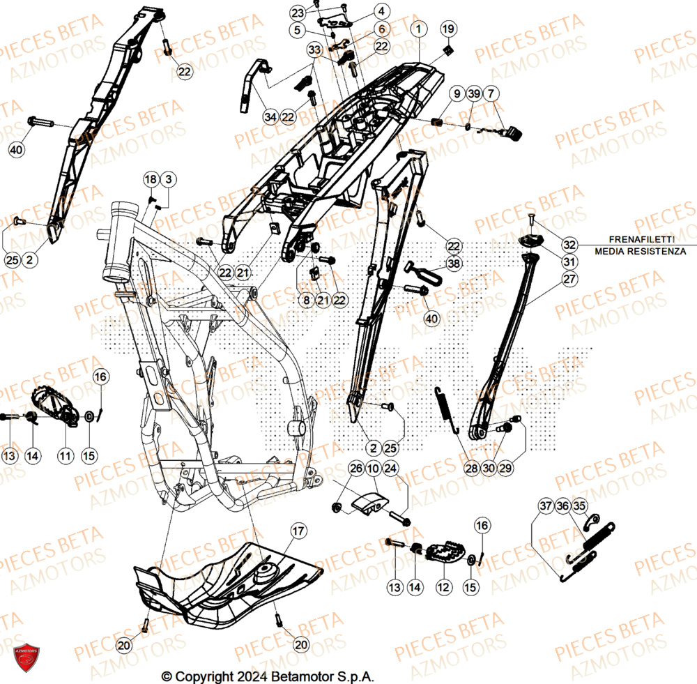 Accessoires Du Chassis BETA Pieces BETA ENDURO XTRAINER 250 2T - (2025)