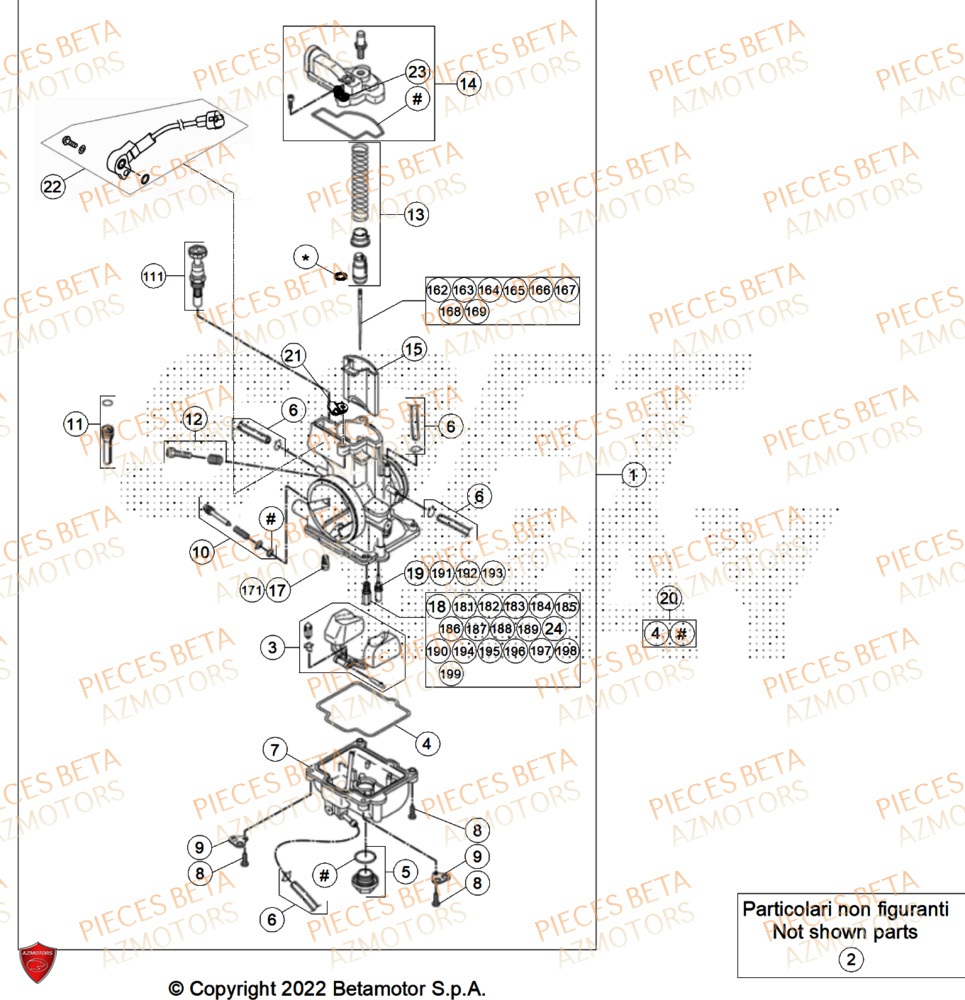 Carburateur BETA Pieces BETA ENDURO XTRAINER 250 2T - (2025)