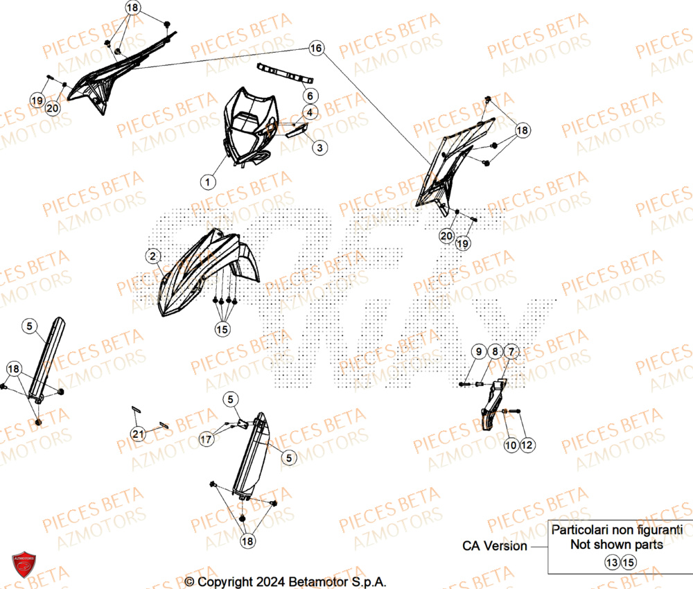 Carenages Avant BETA Pieces BETA ENDURO XTRAINER 250 2T - (2025)