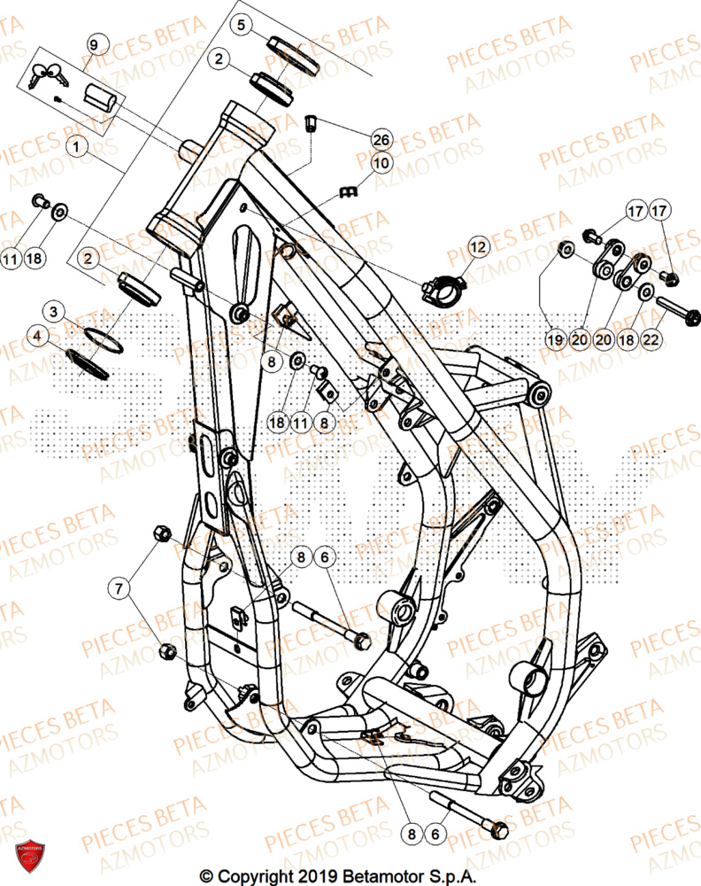 Chassis BETA Pieces BETA ENDURO XTRAINER 250 2T - (2025)