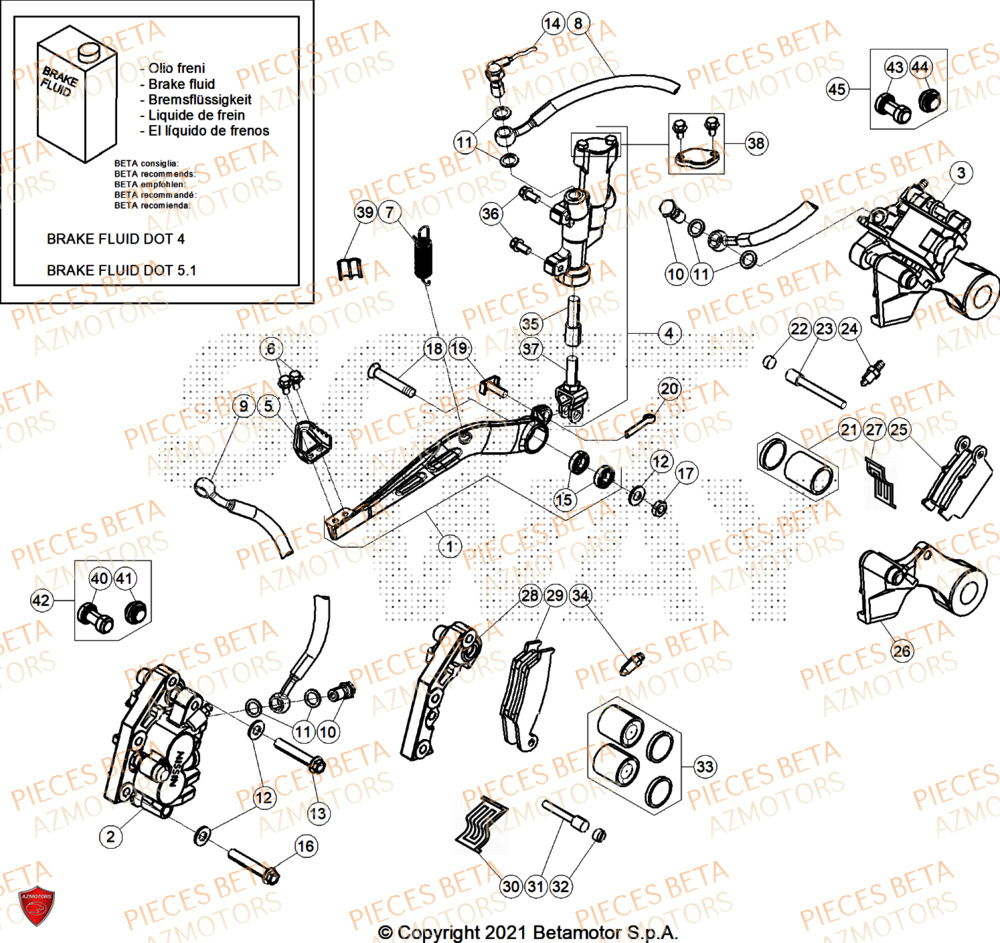 Freins BETA Pieces BETA ENDURO XTRAINER 250 2T - (2025)