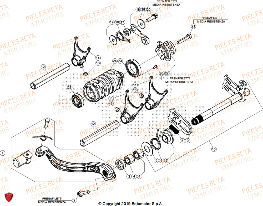 Selecteur De Vitesses BETA Pieces BETA ENDURO XTRAINER 250 2T - (2025)