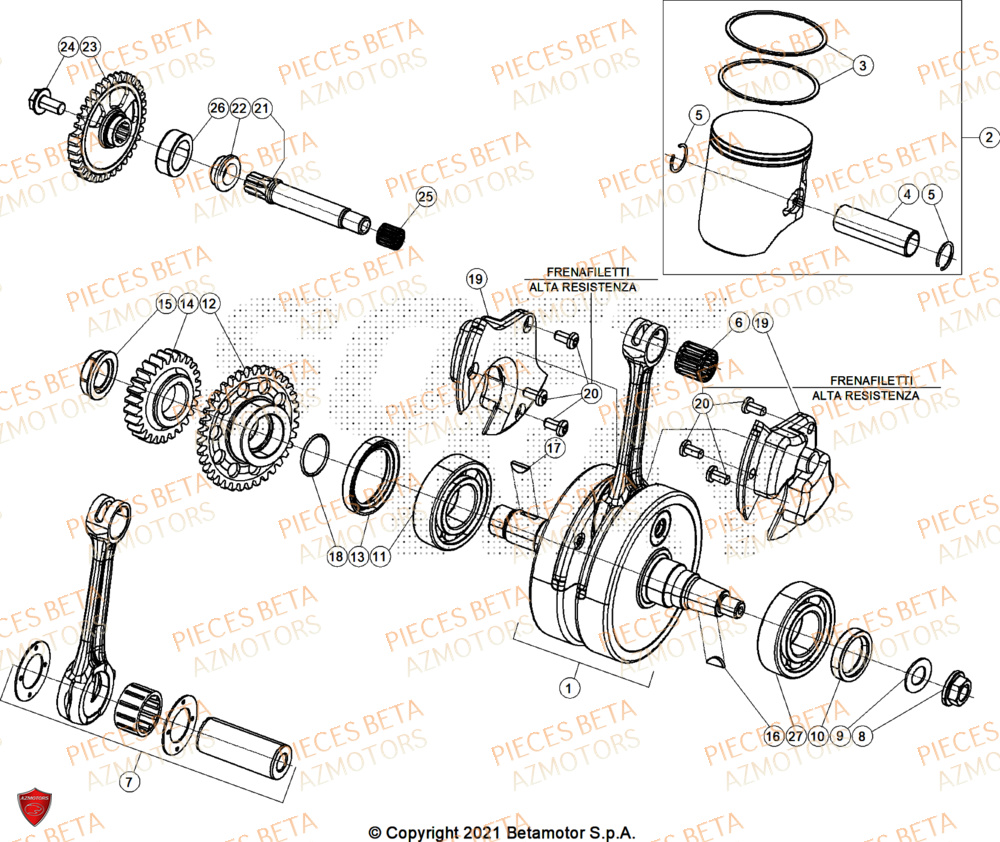 Vilebrequin BETA Pieces BETA ENDURO XTRAINER 250 2T - (2025)