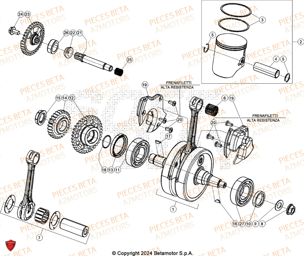 Vilebrequin BETA Pieces BETA ENDURO XTRAINER 300 2T - (2025)