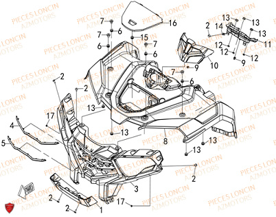 Carrosserie Avant LONCIN QUAD LONCIN XWOLF 300 Euro5