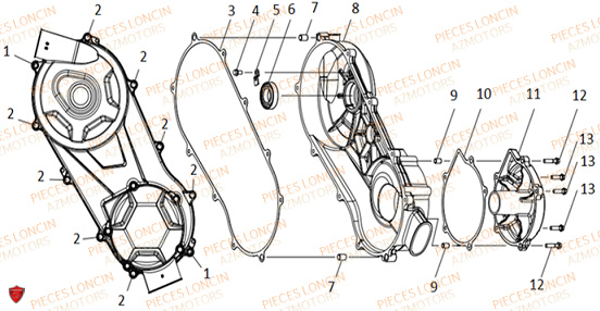 Couvre Carter Gauche LONCIN QUAD LONCIN XWOLF 300 Euro5