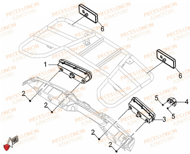 Eclairage Arriere LONCIN QUAD LONCIN XWOLF 300 Euro5