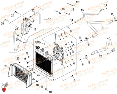 Refroidissement LONCIN QUAD LONCIN XWOLF 300 Euro5