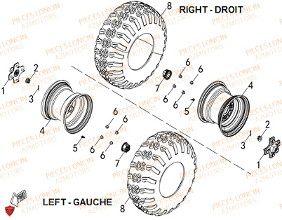 Roue Arriere LONCIN QUAD LONCIN XWOLF 300 Euro5