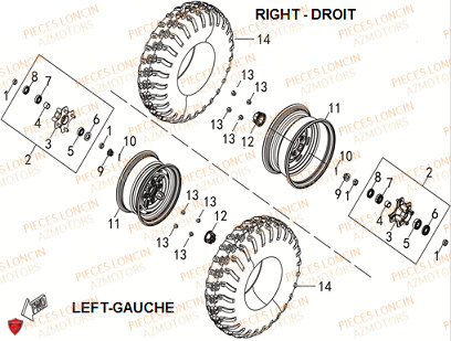 Roue Avant LONCIN QUAD LONCIN XWOLF 300 Euro5