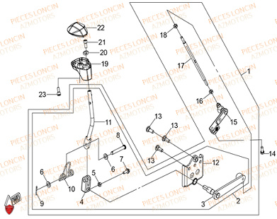 Selecteur De Vitesse LONCIN QUAD LONCIN XWOLF 300 Euro5