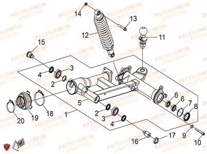 Suspension Arriere LONCIN QUAD LONCIN XWOLF 300 Euro5