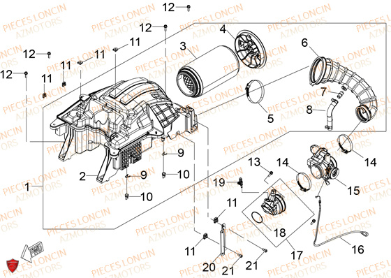 Boite A Air LONCIN QUAD LONCIN XWOLF 550L Euro5