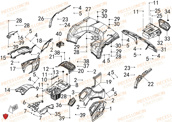 Carrosserie Arriere LONCIN QUAD LONCIN XWOLF 550L Euro5