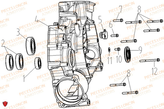 Carter Droit LONCIN QUAD LONCIN XWOLF 550L Euro5