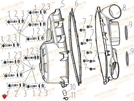 Carter Transmission LONCIN QUAD LONCIN XWOLF 550L Euro5