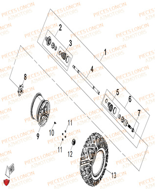 Roue Arriere Gauche LONCIN QUAD LONCIN XWOLF 550L Euro5