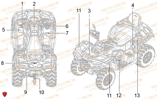 Sticker LONCIN QUAD LONCIN XWOLF 550L Euro5