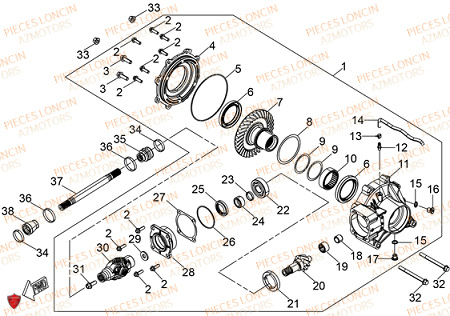 Transmission Arriere LONCIN QUAD LONCIN XWOLF 550L Euro5