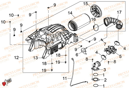 Boite A Air LONCIN QUAD LONCIN XWOLF 700L Euro5