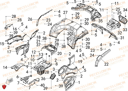 Carrosserie Arriere LONCIN QUAD LONCIN XWOLF 700L Euro5