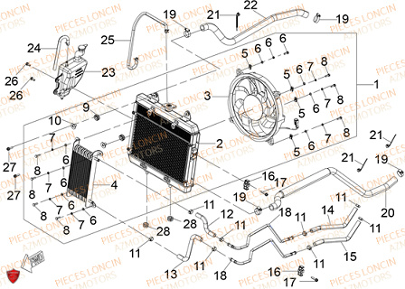 Refroidissement LONCIN QUAD LONCIN XWOLF 700L Euro5