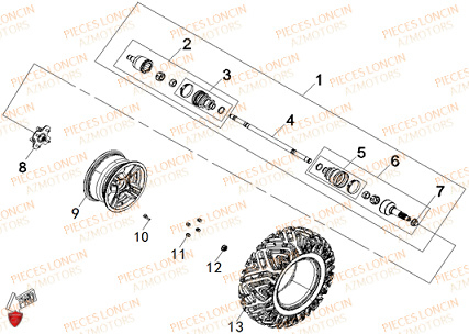 Roue Avant Gauche LONCIN QUAD LONCIN XWOLF 700L Euro5