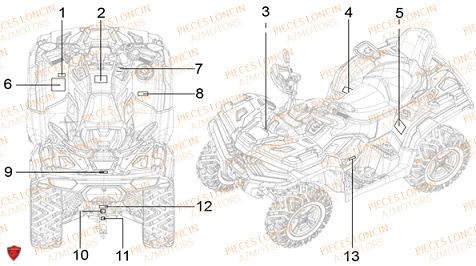 Stickers LONCIN QUAD LONCIN XWOLF 700L Euro5