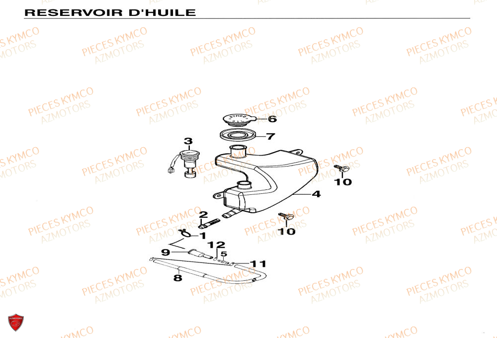 Reservoir D Huile KYMCO Pieces Scooter YUP 50cc 2T (SF10CA)