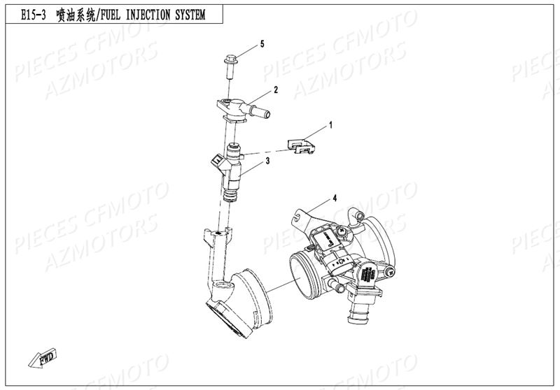 Injection Carburation CFMOTO Pièces Origine CFMOTO ZFORCE 550 EX -T1 (2017)