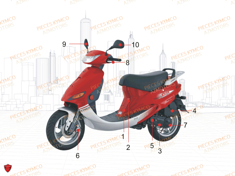 Consommables KYMCO Pieces ZX12 - SUPER FEVER 50cc 2T (SC10AC/SC10AW)
